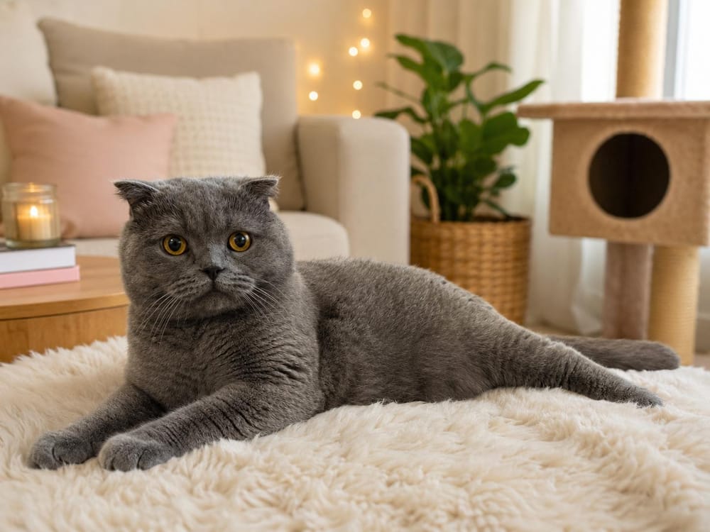 Yellow – Scottish Fold, available for adoption through GWARP